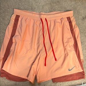 Nike Men's Athletic Shorts in Peach and Red